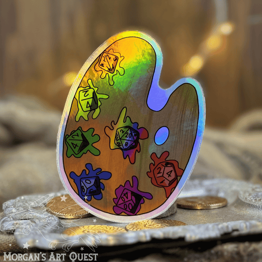 Holographic Pride Dice Palette Sticker