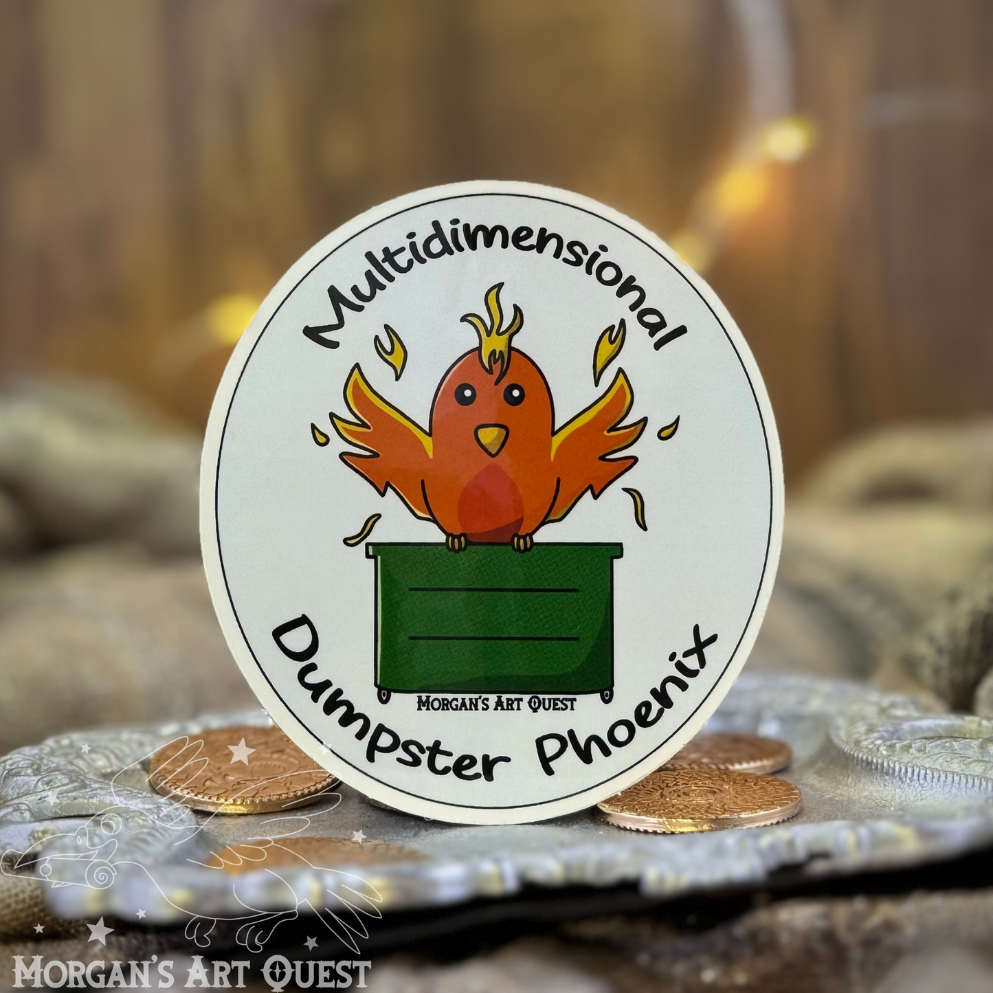 Multidimensional Dumpster Phoenix Sticker