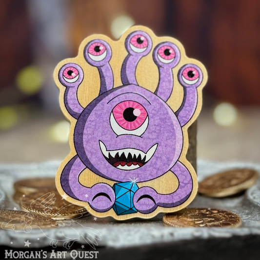 Eyeball Monster Wood Pin