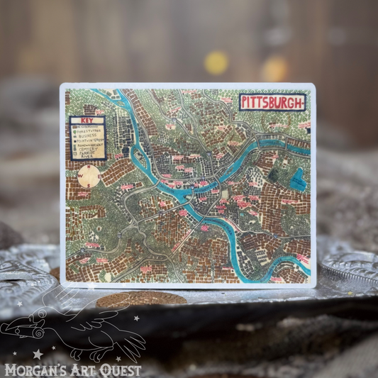 D&D Style Pittsburgh Map Sticker