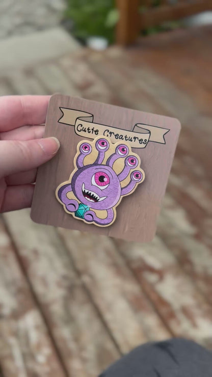 Eyeball Monster Wood Pin