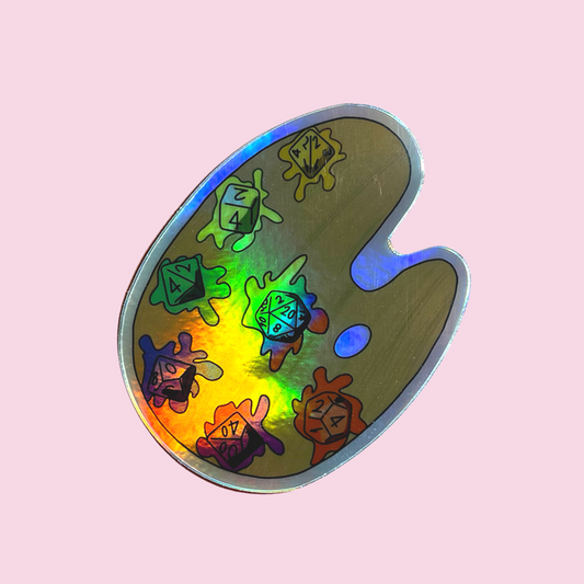 Holographic Pride Dice Palette Sticker