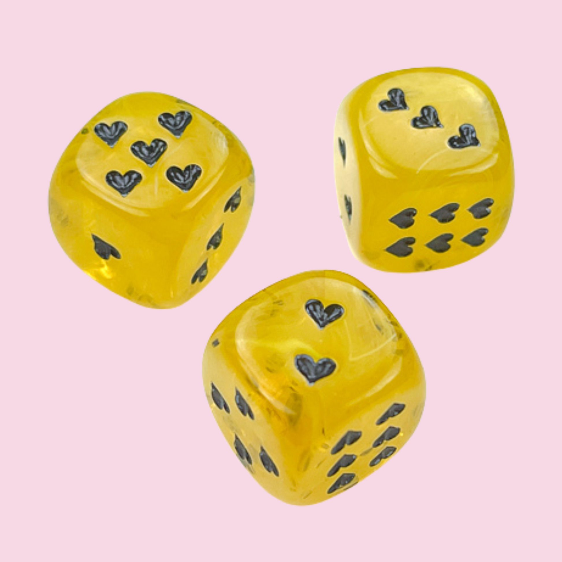 yellow heart dice