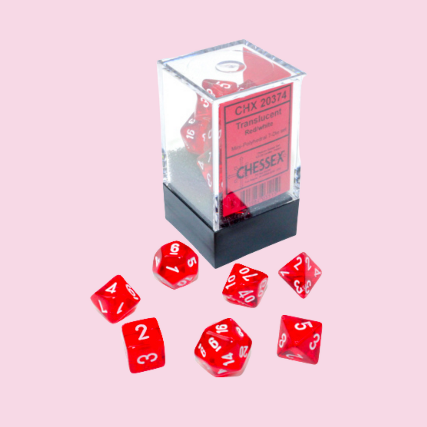 translucent red dice