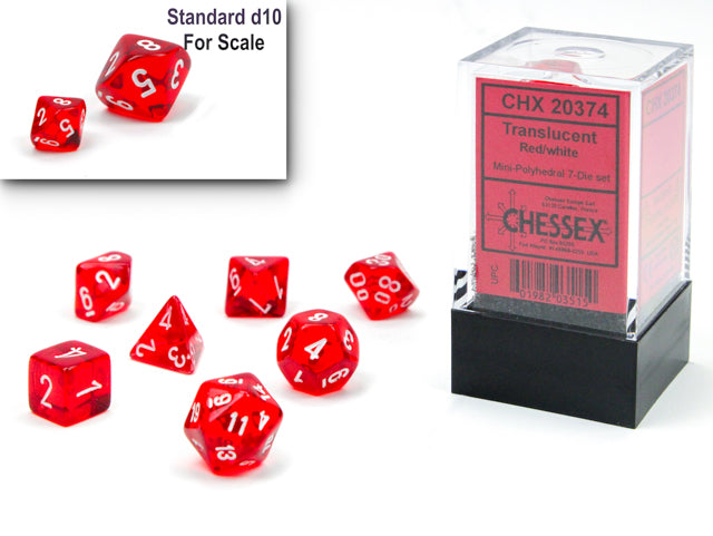 translucent red mini dice